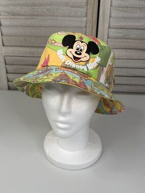 DISNEY 50th Anniversary Vault Collection Mickey Mouse Park Map Bucket Hat-OS